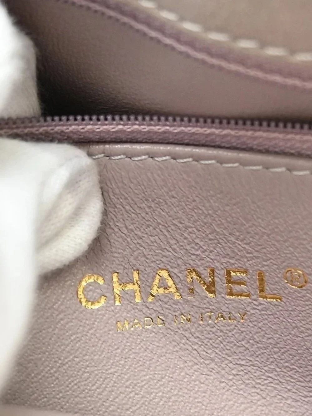 Chanel Purple Calfskin Chevron Shoulder Bag KQ01790